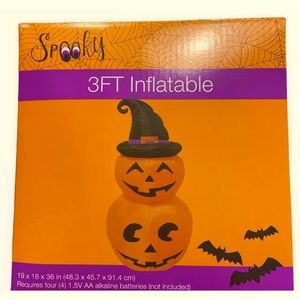 Halloween Porch Yard Outdoor Decor Airblown Inflatable 3’ Jack-O'-Lanter…